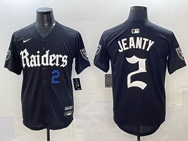 Men 2025 Oakland Raiders #2 Jeanty Black 6th generation Joint Name Nike Limited NFL Jersey style 05